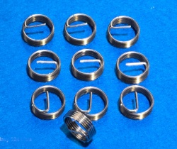 11) 3/8 BSP helicoil type thread repair insert 19tpi x 1D length (Pack of 10)  IBSP038019-1D